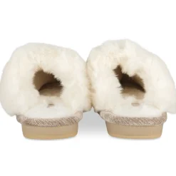 Chaussons BEIGE Femme Motif Uni A Enfiler