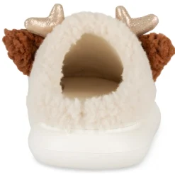 Chaussons BEIGE Femme Motif Animal A Enfiler