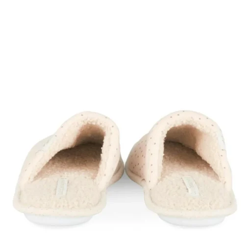Chaussons BEIGE Femme Motif Uni A Enfiler