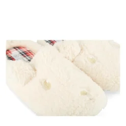 Chaussons BEIGE Femme Motif Uni A Enfiler