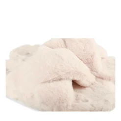 Chaussons BEIGE Femme Motif Uni A Enfiler