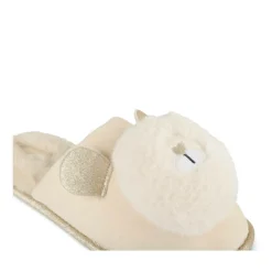 Chaussons BEIGE Femme Motif Uni A Enfiler
