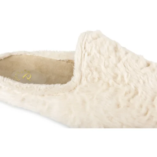 Chaussons BEIGE Femme Motif Uni A Enfiler