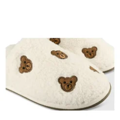 Chaussons BEIGE Femme Motif Animal A Enfiler