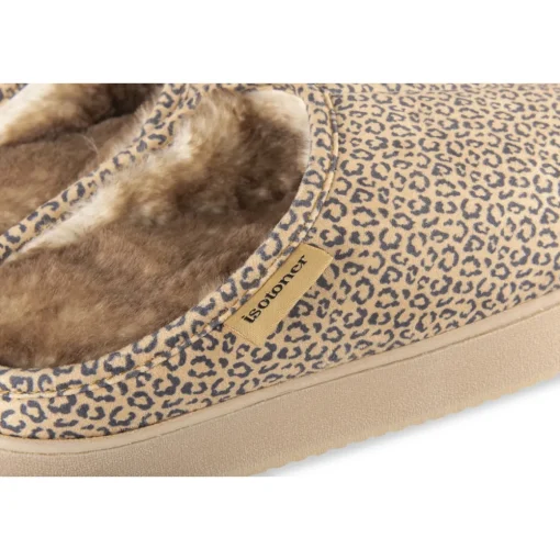 Chaussons BEIGE Femme Motif Animal A Enfiler