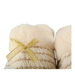 Chaussons BEIGE Femme Motif Uni A Enfiler
