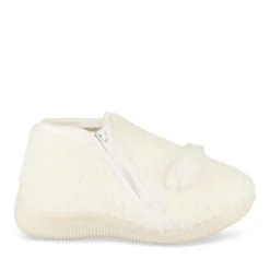 Chaussons BEIGE Fille Motif Uni Fermeture éclair