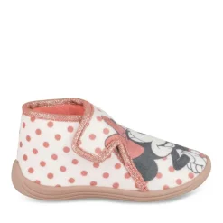 Chaussons BEIGE Fille Motif A Pois Scratch