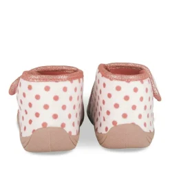 Chaussons BEIGE Fille Motif A Pois Scratch