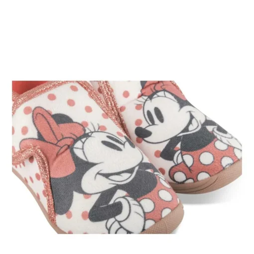 Chaussons BEIGE Fille Motif A Pois Scratch