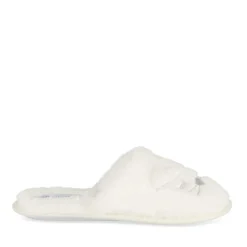 Chaussons BLANC Femme Motif Uni A Enfiler