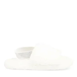 Chaussons BLANC Femme Motif Uni Elastique