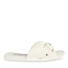 Chaussons BLANC Femme Motif Animal A Enfiler