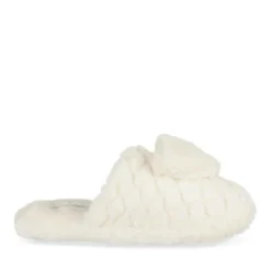Chaussons BLANC Femme Motif Uni A Enfiler