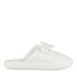 Chaussons BLANC Femme Motif Uni A Enfiler