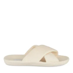 Chaussons BLANC Femme Motif Uni A Enfiler