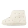 Chaussons BLANC Femme Motif Coeurs A Enfiler