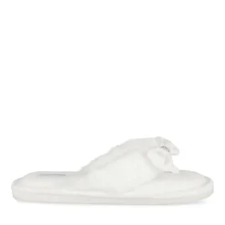 Chaussons BLANC Femme Motif Uni A Enfiler