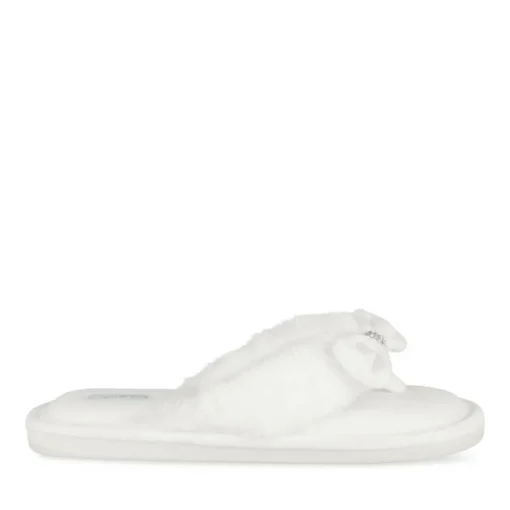 Chaussons BLANC Femme Motif Uni A Enfiler