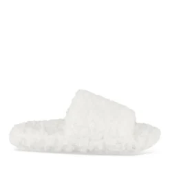 Chaussons BLANC Femme Motif Uni A Enfiler