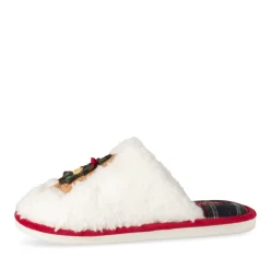Chaussons BLANC Femme Motif Uni A Enfiler