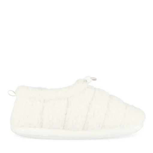 Chaussons BLANC Femme Motif Uni A Enfiler