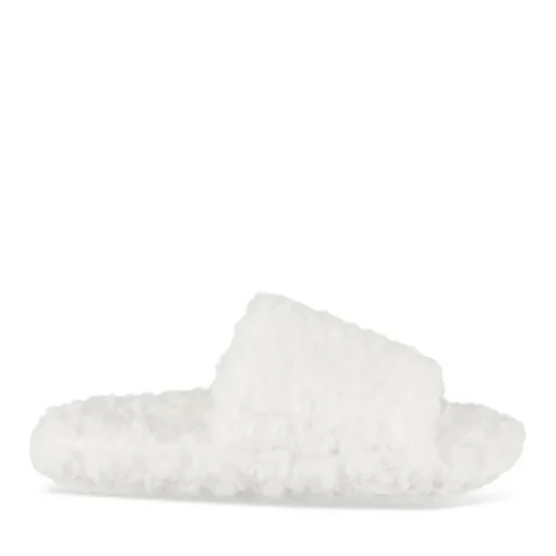 Chaussons BLANC Femme Motif Uni A Enfiler