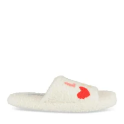 Chaussons BLANC Femme Motif Uni A Enfiler