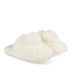 Chaussons BLANC Femme Motif Uni A Enfiler