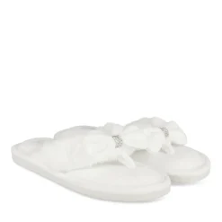 Chaussons BLANC Femme Motif Uni A Enfiler