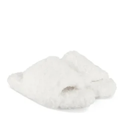 Chaussons BLANC Femme Motif Uni A Enfiler