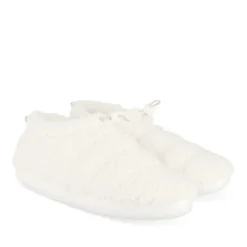 Chaussons BLANC Femme Motif Uni A Enfiler