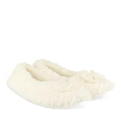 Chaussons BLANC Femme Motif Uni A Enfiler