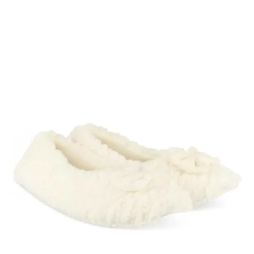 Chaussons BLANC Femme Motif Uni A Enfiler