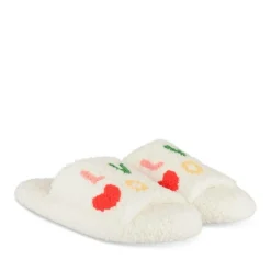 Chaussons BLANC Femme Motif Uni A Enfiler