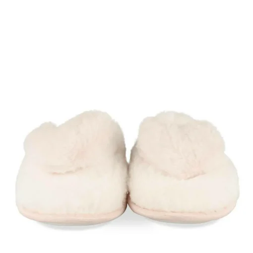 Chaussons BLANC Femme Motif Coeurs A Enfiler
