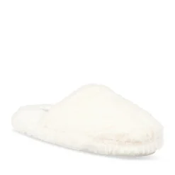 Chaussons BLANC Femme Motif Uni A Enfiler