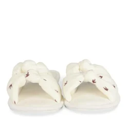 Chaussons BLANC Femme Motif Animal A Enfiler