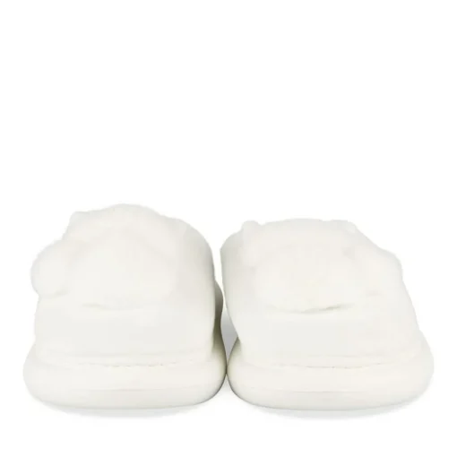 Chaussons BLANC Femme Motif Uni A Enfiler