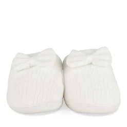 Chaussons BLANC Femme Motif Uni A Enfiler