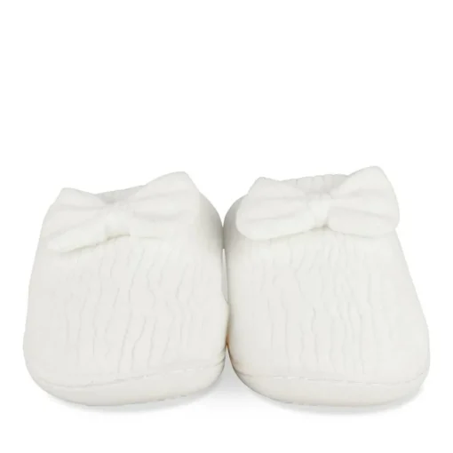 Chaussons BLANC Femme Motif Uni A Enfiler