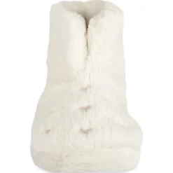 Chaussons BLANC Femme Motif Coeurs A Enfiler