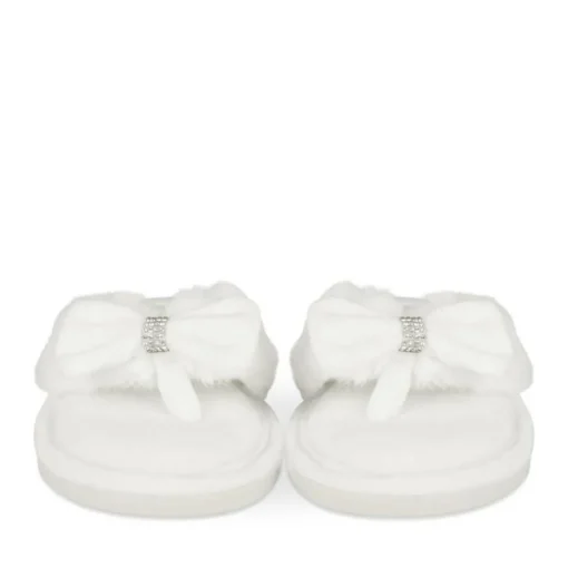 Chaussons BLANC Femme Motif Uni A Enfiler
