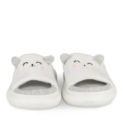 Chaussons BLANC Femme Motif Uni A Enfiler