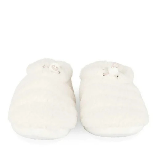 Chaussons BLANC Femme Motif Uni A Enfiler