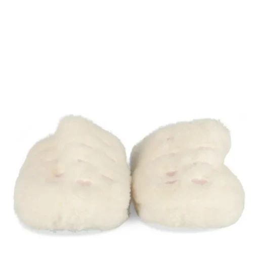 Chaussons BLANC Femme Motif Uni A Enfiler