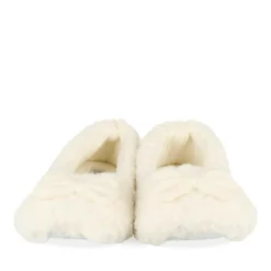 Chaussons BLANC Femme Motif Uni A Enfiler