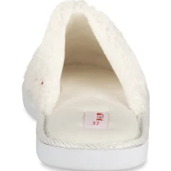 Chaussons BLANC Femme Motif Coeurs A Enfiler