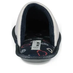 Chaussons BLANC Femme Motif Coeurs A Enfiler