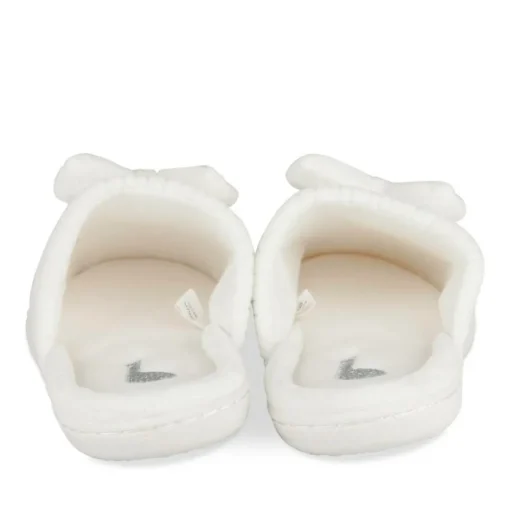Chaussons BLANC Femme Motif Uni A Enfiler